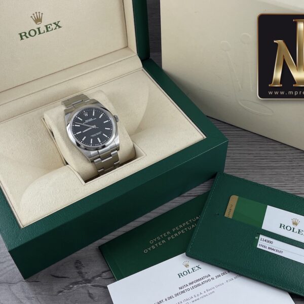 Rolex Oyster perpetual 39mm 114300 black dial full set