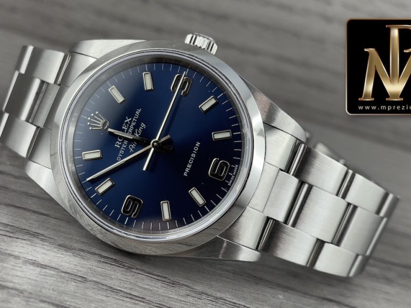 Rolex Airking 14000M blue dial mpreziosi orologi segrate